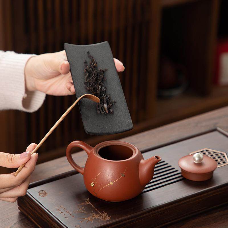 德化陶瓷茶壶泡茶家用紫砂壶单壶套装茶具细密滤孔鎏银锔钉汉锋壶