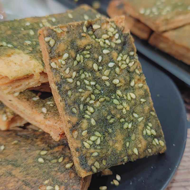 宁波特产海苔千层饼酥脆饼干苔菜千层饼海苔芝麻薄脆饼干传统点心