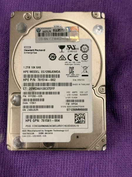HPE 781578-001 1.2TB SAS Enterprise HDD