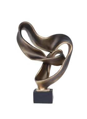 北欧抽象树脂飘带摆件样板房售楼部卧室书房客厅餐厅电视柜饰品