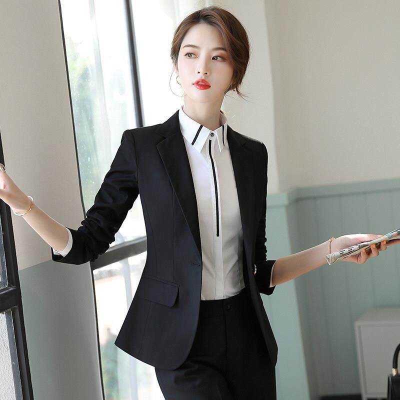 黑色修身西装外套女 高级感职业西服套装 2025新款春秋通勤款