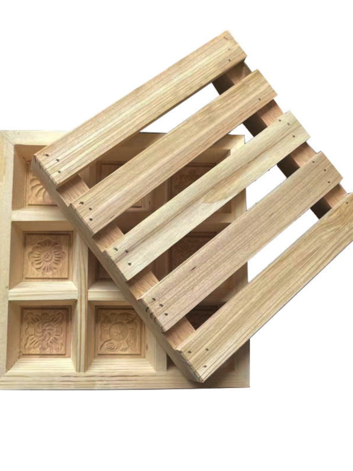 8传统老式蒸米糕模具做松糕蒸年糕苏式小方糕木质榫卯雕花刻喜