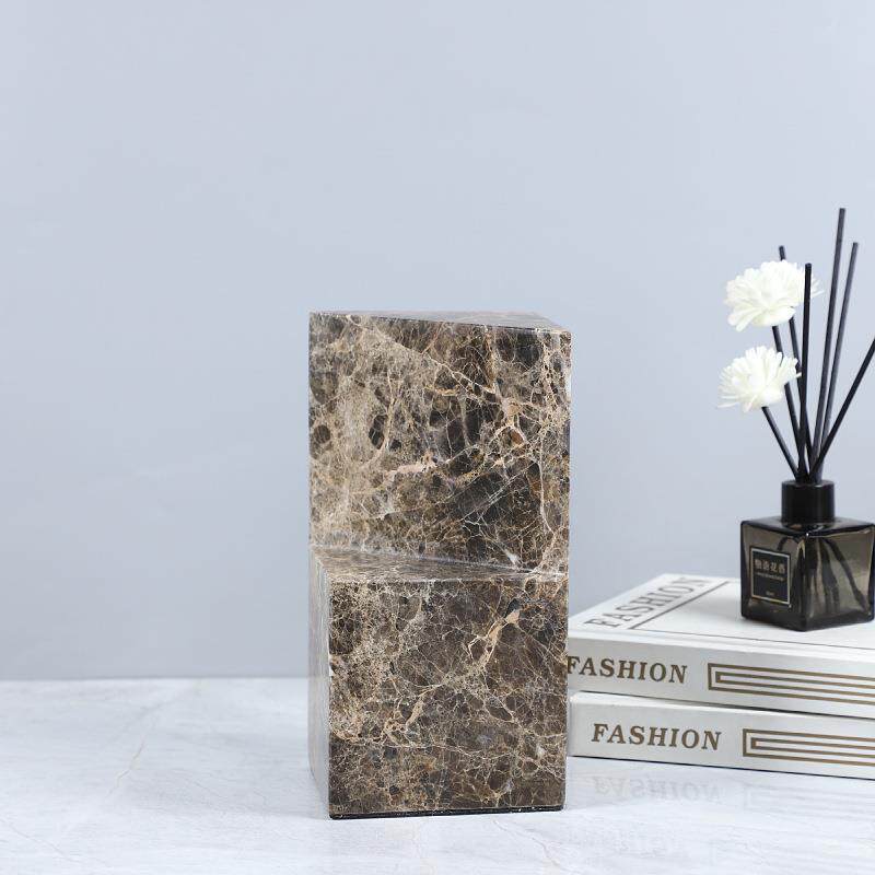 现代简约天然大理石几何雕塑艺术装饰摆件客厅卧室电视柜家居饰品