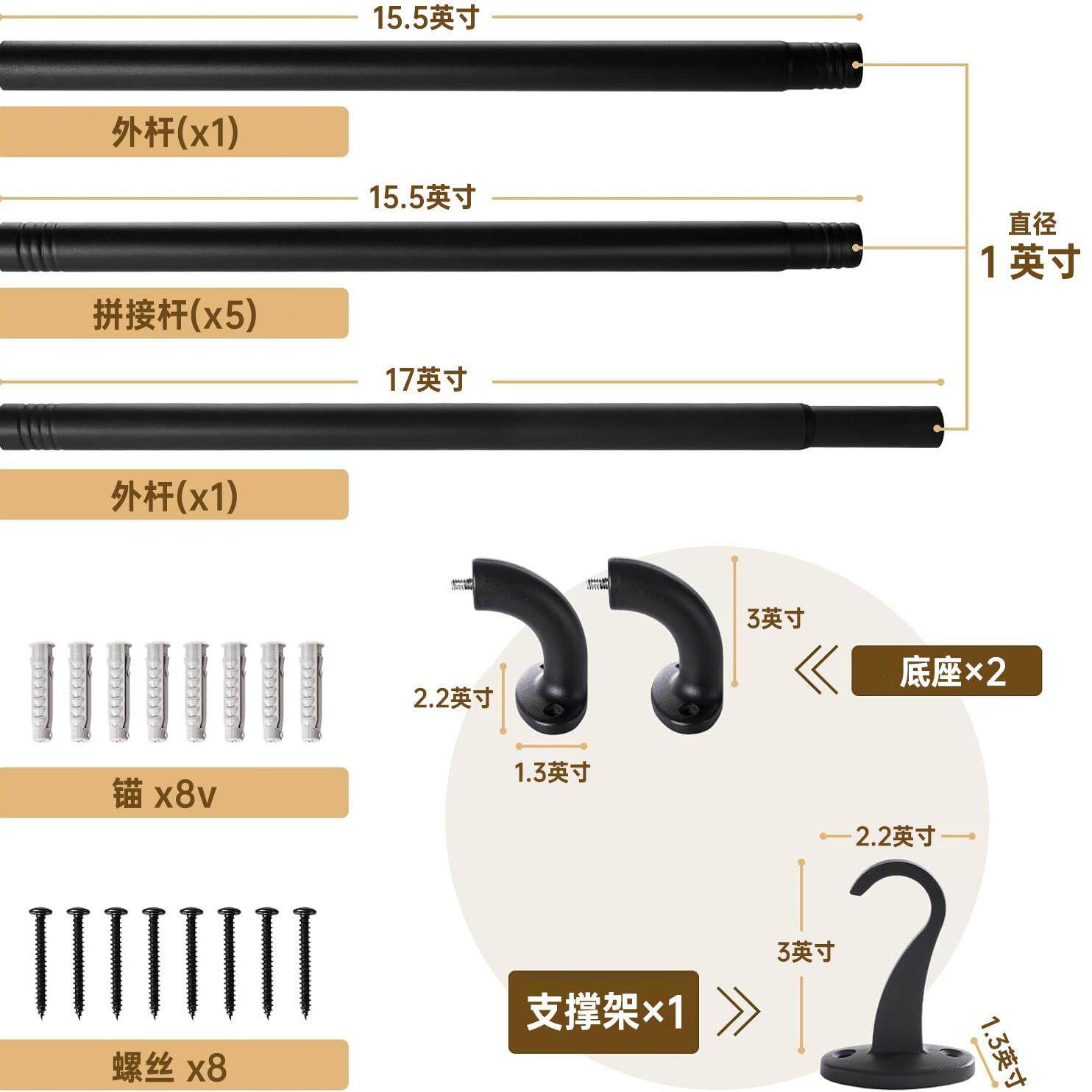 金属全遮光YMX.oz-y工业窗帘杆缩式花防室内室外天板或壁挂式锈窗