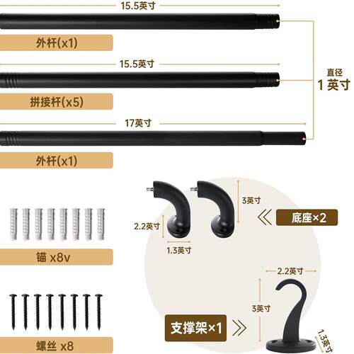 金属全遮光YMX.oz-y工业窗帘杆缩式花防室内室外天板或壁挂式锈窗