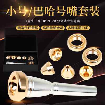 铜管乐器配件小号嘴黄铜镀金号头多号头巴哈号嘴套装
