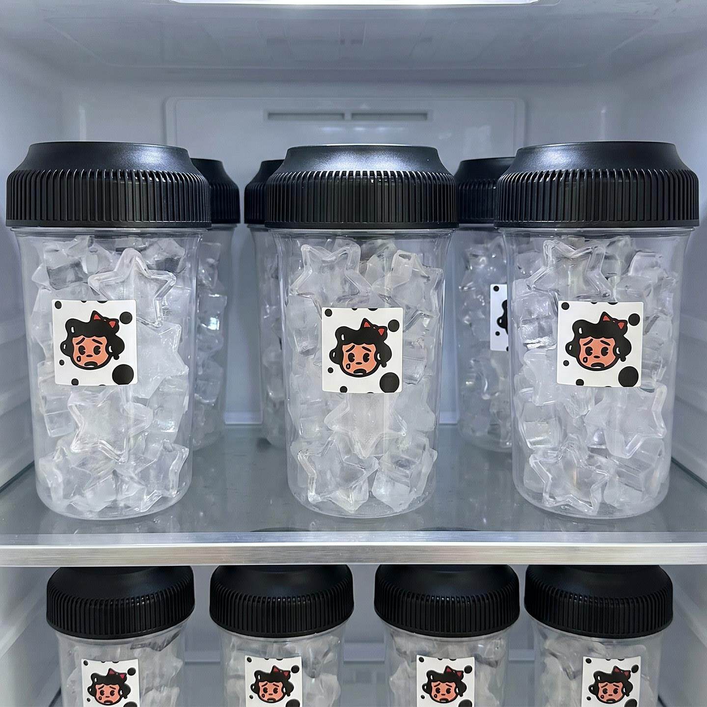 自制冰杯子反覆使用带盖子食品级冰块制冰模具diy冷饮杯咖啡杯外