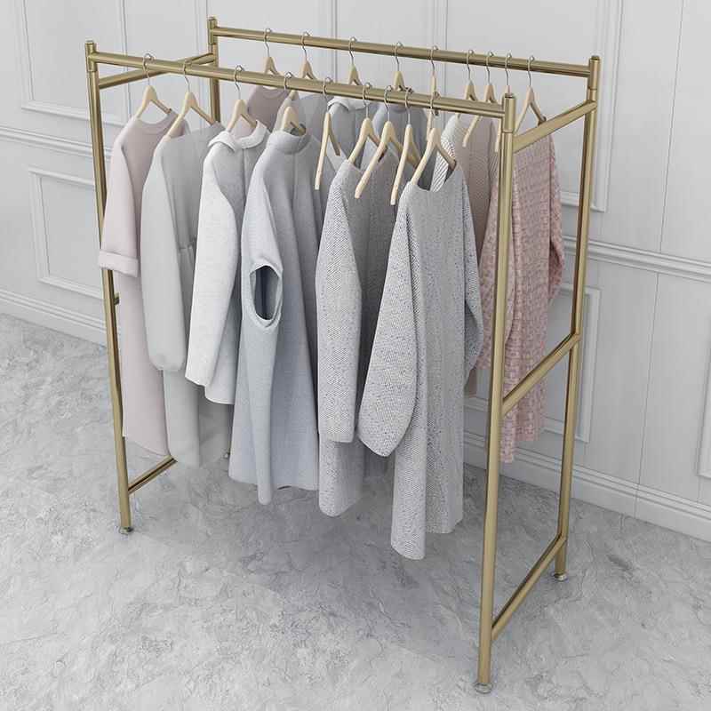 服装店中岛展示架落地式双排挂衣架铁艺创意侧挂陈列架女装店货架