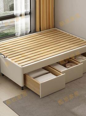 无床头拼接床飘窗衔接床窗台改造一半飘窗一半床榻榻米床储物定制