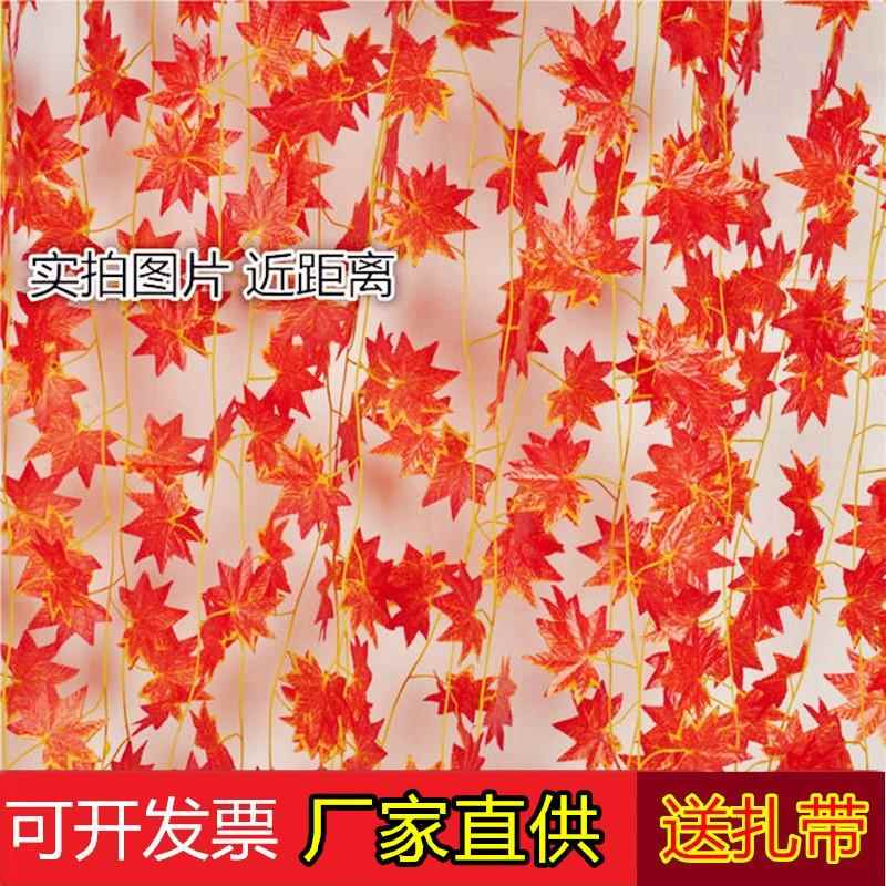 仿真红枫叶装饰藤条塑料藤条假花假树叶仿真枫叶树叶藤蔓