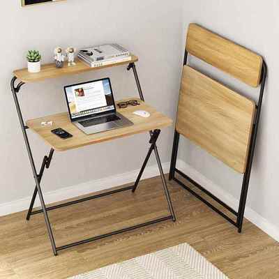 折叠电脑桌免安装钢木经济型简约现代整装办公小户型公寓学生书桌