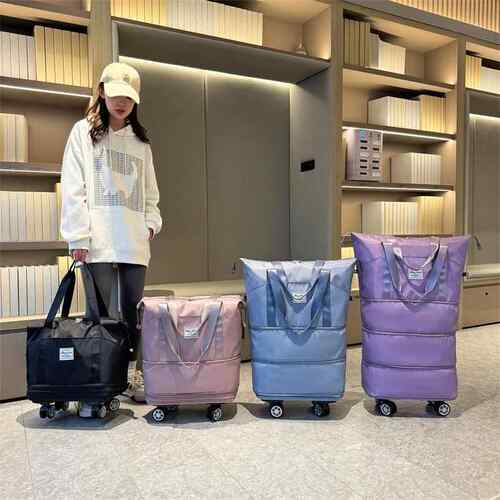 旅行包超大容量学生短途出差收纳袋插拉杆箱万向轮待产健身行李包