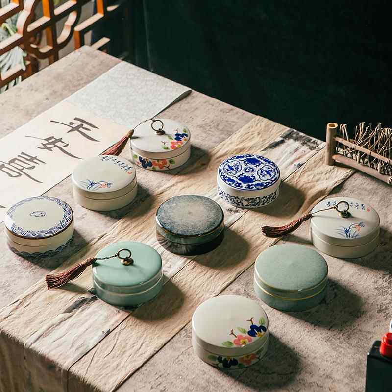 多功能火锅砚窑变釉彩釉有柄圆碟味碟陶瓷墨碟蘸料
