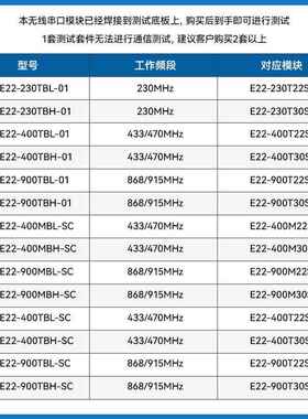 LoRa射频模块E22无串口NTQ数6据收2发开发测试板线SX168/122芯片