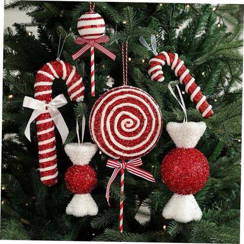 Christmas Tree Decoration Candy pendant a cane Lollipop prop