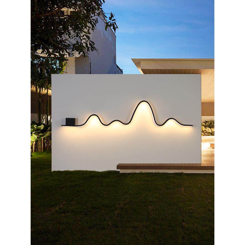 太阳能庭院灯室外别墅园林山水装饰灯新中式户外院子围墙景观壁灯