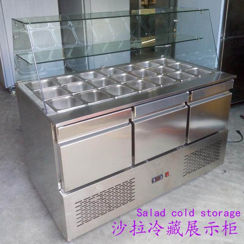 厂家供应 21盘抓码柜 商用 披萨操作台 110V 沙拉冷藏展示柜