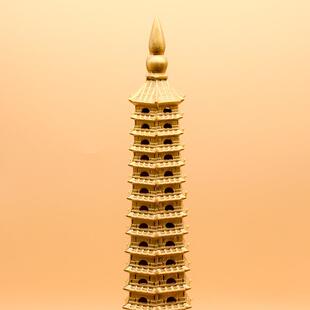 黄铜文摆昌榜塔摆件十三层塔书桌摆件九8039层件学生金名题书桌办