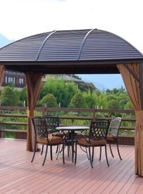 户凉镀锌亭顶棚台亭子四柱亭别墅庭院LSS大雨棚花园天休闲遮阳外