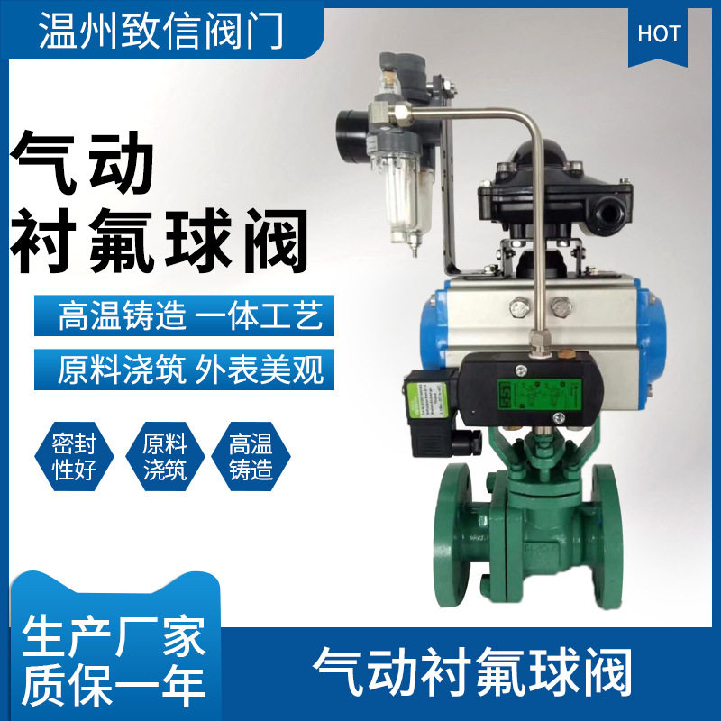 气动衬氟球阀 碳钢 耐磨防腐衬四氟球阀 q641f46-16c/p dn