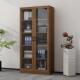 实木书柜璃书RFK架组合客厅物柜书子玻门书橱房多功能文储件柜储