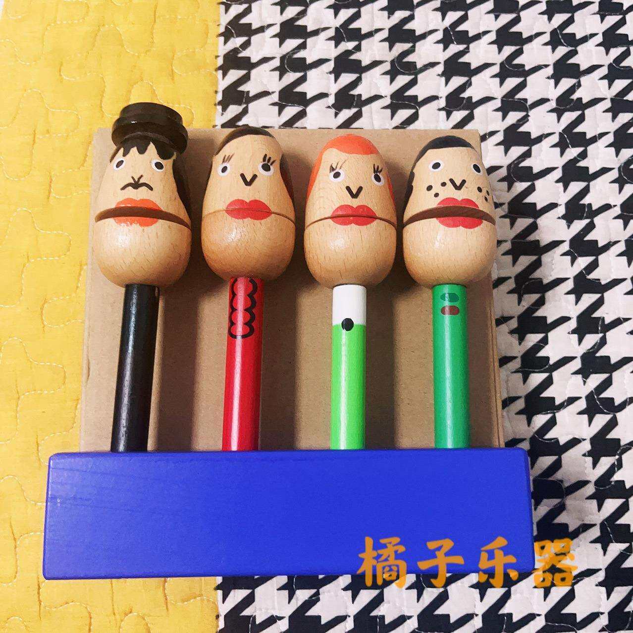 木偶梆子响板奥尔夫打击乐器早教卡通教具口才用手柄快板音乐教具