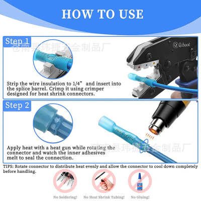 热缩防水接线端子组合 250PCS热缩端子插簧插片组合套装