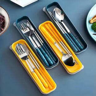Cute stainless steel cutlery set including chopsticks, spoon