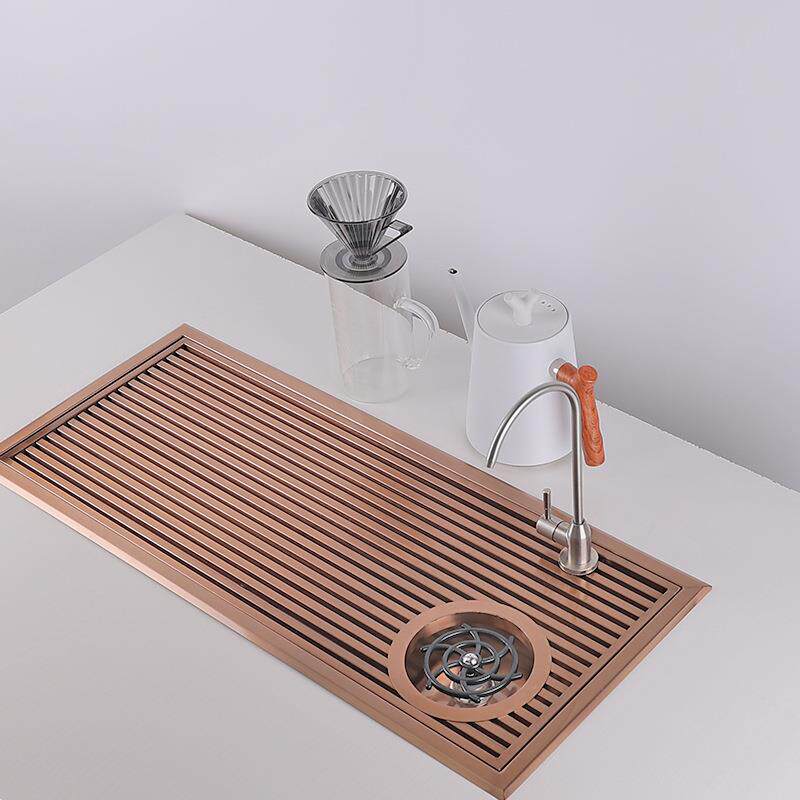 沥水盘新中式冲泡台操作台咖啡器具滤水槽洗杯器咖啡手冲台