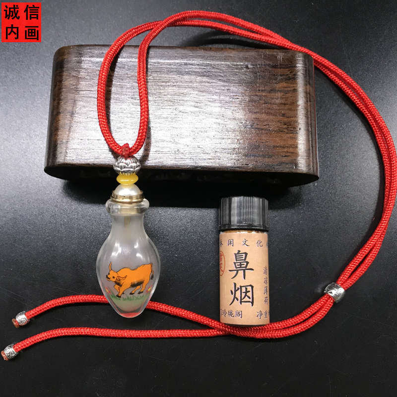 鼻烟壶内画挂件放鼻烟中国特色把玩收藏送朋友老外