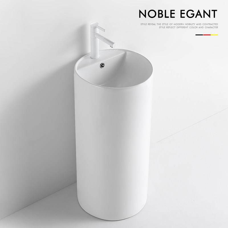 圆形陶瓷立柱盆阳台洗手盆酒店家用卫生间小户型一体落地式洗手台,家装主材,立柱盆,淘宝优惠券,粉丝福利购,淘宝优惠卷