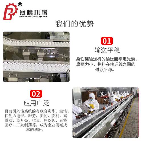 龙骨链转输输XJE送机食品厂酸弯性传送带免费计整厂设柔性网带链