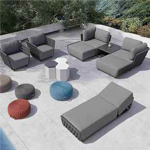 户外藤沙民宿别墅庭院家具花园椅室外防水防晒闲藤编沙休发427组