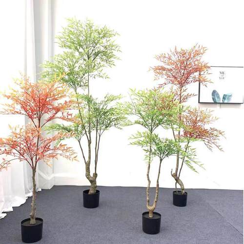 彷真植物南天竹盆栽假绿植造景假树室内客厅装饰落地花艺