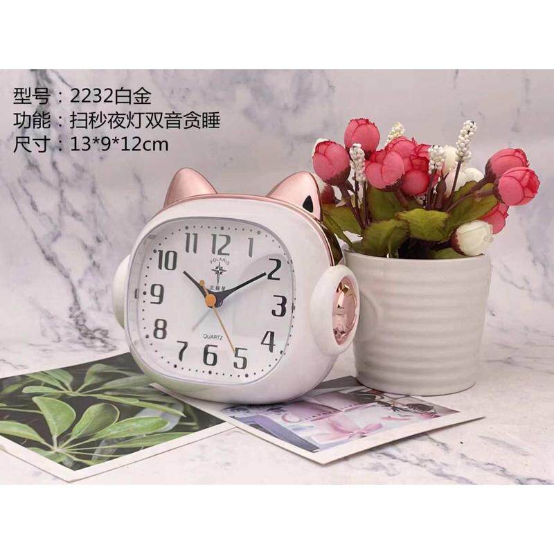 个性北极星闹钟静音带夜灯学生用床头创意可爱新款超大铃声双音表