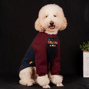 新年喜庆宠物狗狗衣服大型犬加绒卫衣秋冬拉布拉多金毛巨贵衣服潮