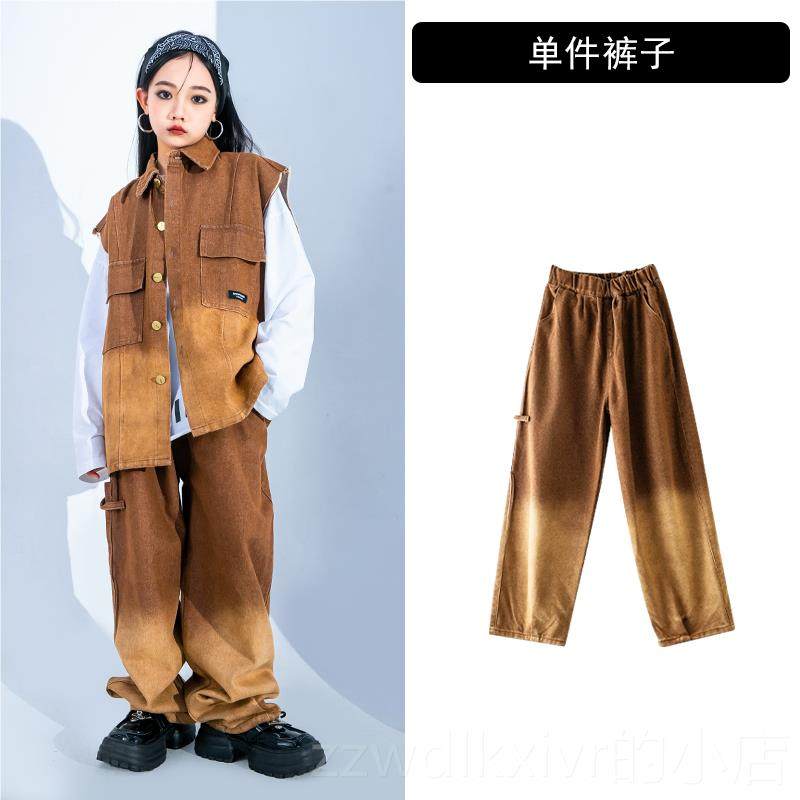 新款街舞儿童潮少儿帅气架子鼓马甲表演服男套装牌女炸街潮走秀演