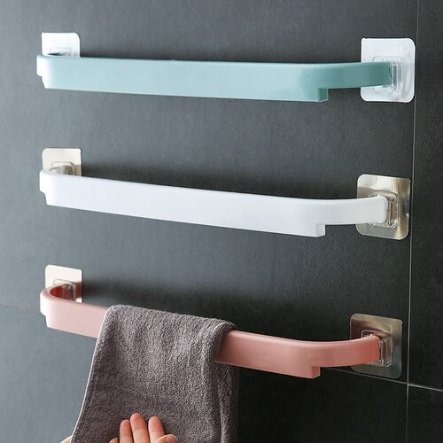 No-drill towel rack extended single bar bathroom wall-mounte