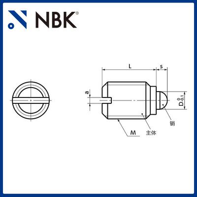 NBK PCF-BN不锈钢制SUS303氮化处理小型柱塞 M4~M24 机械厂家直供