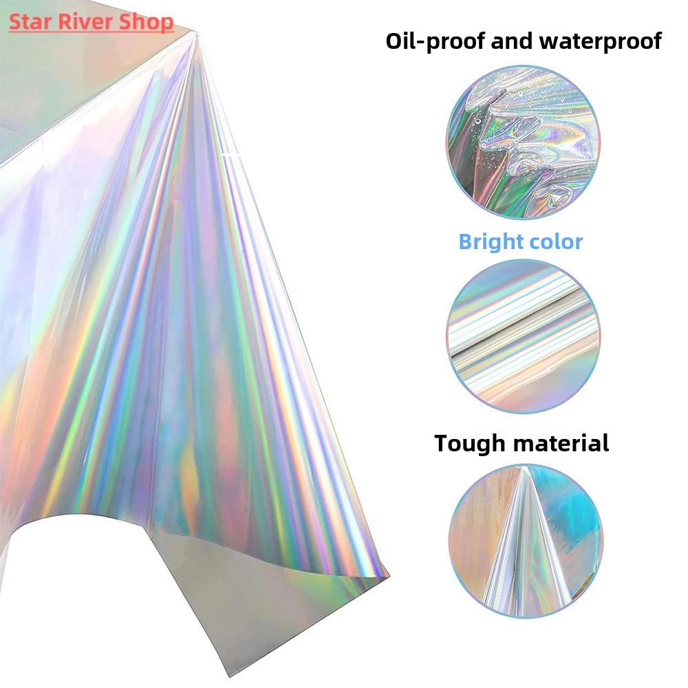1PC Laser Rainbow Theme Party Tablecloth Aluminum Birthday