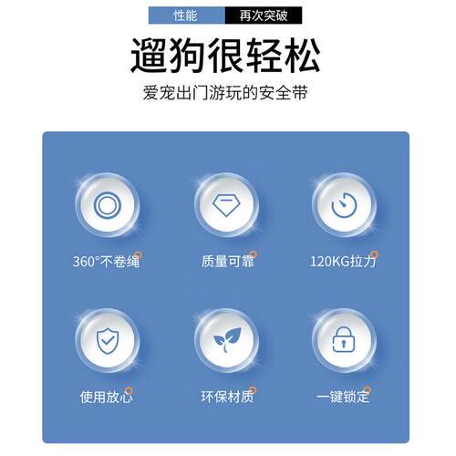 自狗泰狗自牵引绳中型大型犬迪比熊动伸缩遛狗绳狗链子2211CGLT宠