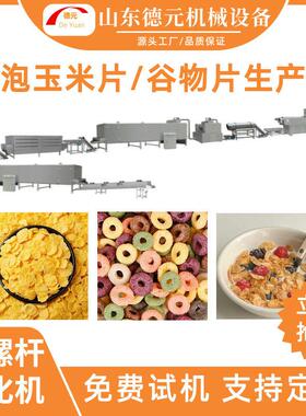 全自动玉米片生产线 食品膨化机 冲泡燕麦片膨化机 双螺杆膨化机