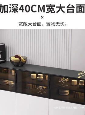 靠墙家客厅玻璃餐RAD代边柜一体用茶水柜现简约奢酒柜储物柜轻茶