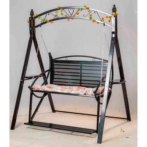 双人户外金属秋千儿童摇椅庭院成人双人吊椅家用阳台支架躺椅厂家