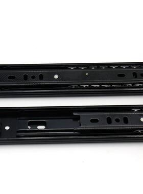 新款直销 45宽三节轨道重型工业高强度轨道滑轨黑色抽屉滑轨