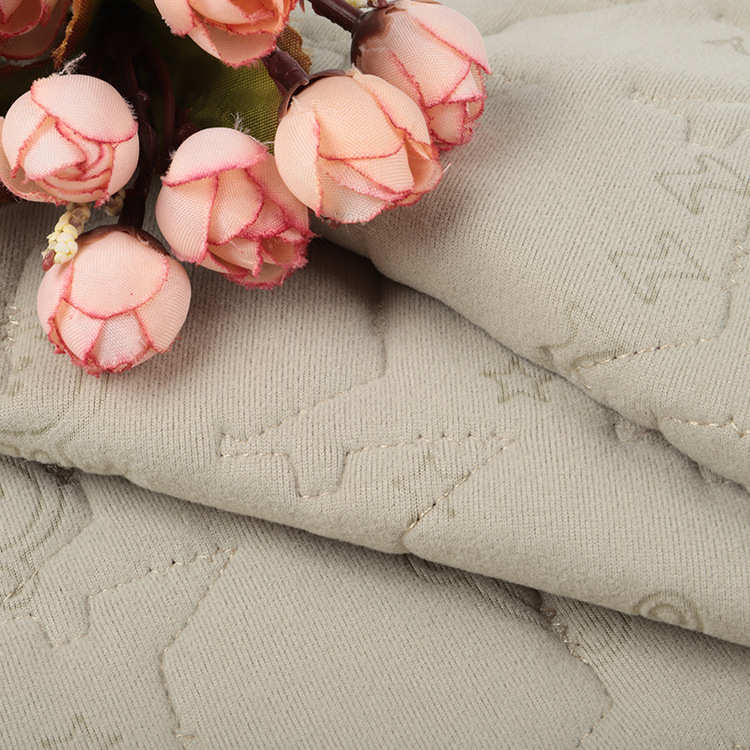 保暖夹棉布校服面料双面变温羊毛蚕丝绗缝布加绒