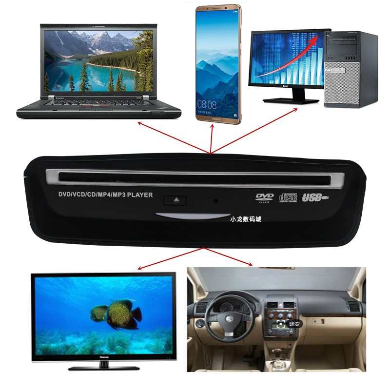汽车光驱车载光盘播放器cd碟盒机usb外置dvd连接电视电脑光碟通用