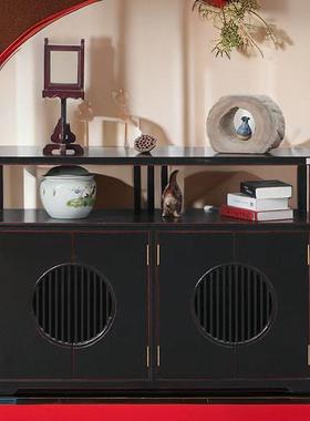 中式复古简约餐边柜隔断装饰柜家用客厅卧室家具实木高档现货