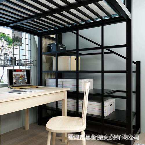 简约现代铁艺小户型高架床高低床阁楼复式二楼上下铺床双层上下床