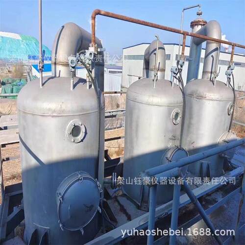 二手蒸发器 三效2.5吨强制循环蒸发器 双相不锈钢 全自动控制系统